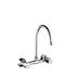 8" Double handle Wall Mounted Brass Kitchen Sink Faucet